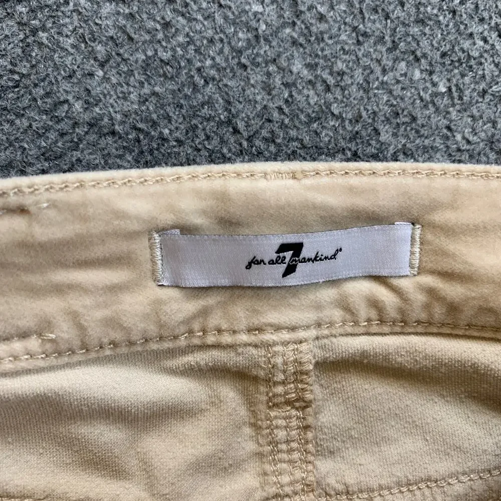 7 For All Mankind Jeans Womens 24 Cream Lisha Velvet Bootcut Stretch Pockets